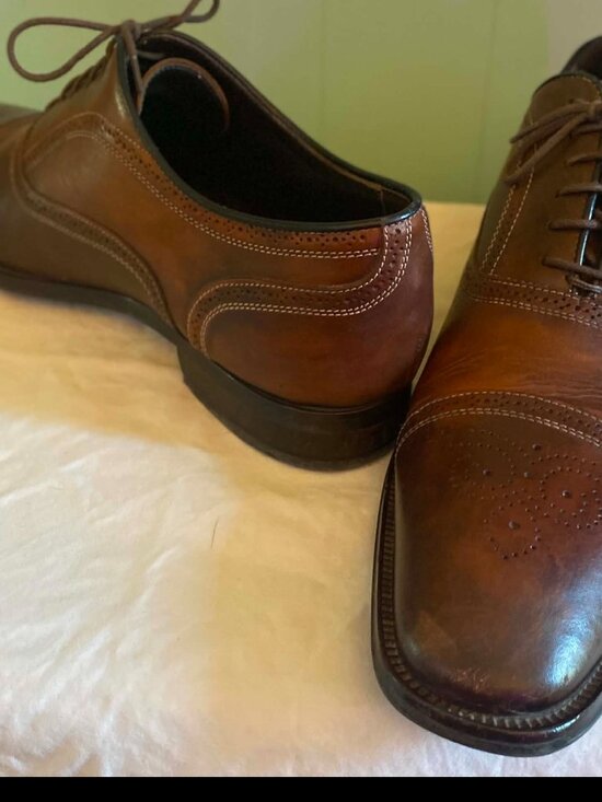 To Boot New York Adam Derrick Brown Cap Toe Oxford Brogue Italy Men’s Dress Shoe main image 5